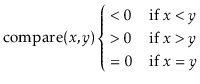 $\displaystyle \ensuremath{\ensuremath{\mathrm{compare}(\ensuremath{\mathit{x}},...
...{\mathit{x}}}}=\ensuremath{\ensuremath{\ensuremath{\mathit{y}}}}$}
\end{cases}$