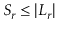 $ S_{\ensuremath{\ensuremath{\ensuremath{\mathit{r}}}}}\le \vert L_{\ensuremath{\ensuremath{\ensuremath{\mathit{r}}}}}\vert$