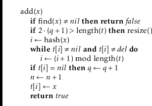 \begin{leftbar}
\begin{flushleft}
\hspace*{1em} \ensuremath{\mathrm{add}(\ensure...
...return}} \ensuremath{\ensuremath{\mathit{true}}}\\
\end{flushleft}\end{leftbar}