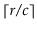 $ \lceil r/c\rceil$