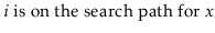 $\displaystyle \mbox{$i$\ is on the search path for \ensuremath{\ensuremath{\ensuremath{\mathit{x}}}}}$