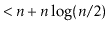 $\displaystyle < \ensuremath{\ensuremath{\ensuremath{\mathit{n}}}} + \ensuremath...
...suremath{\mathit{n}}}}\log(\ensuremath{\ensuremath{\ensuremath{\mathit{n}}}}/2)$