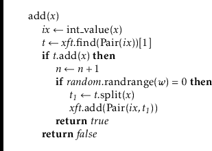 \begin{leftbar}
\begin{flushleft}
\hspace*{1em} \ensuremath{\mathrm{add}(\ensure...
...eturn}} \ensuremath{\ensuremath{\mathit{false}}}\\
\end{flushleft}\end{leftbar}