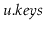 $ \ensuremath{\ensuremath{\mathit{u}}.\ensuremath{\mathit{keys}}}$