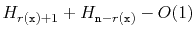 $ H_{r(\ensuremath{\mathtt{x}})+1} + H_{\ensuremath{\mathtt{n}}-r(\ensuremath{\mathtt{x}})} - O(1)$