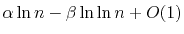 $\displaystyle \alpha\ln n - \beta\ln\ln n + O(1)
$