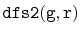 $ \mathtt{dfs2(g,r)}$