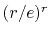 $ (r/e)^r$