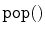 $ \mathtt{pop()}$