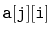 $ \mathtt{a[j][i]}$