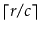 $ \lceil r/c\rceil$