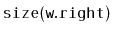 $ \mathtt{size(w.right)}$