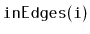$ \mathtt{inEdges(i)}$