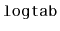 $ \mathtt{logtab}$
