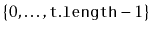 $ \{0,\ldots,\ensuremath{\mathtt{t.length}}-1\}$