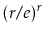 $ (r/e)^r$