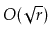 $ O(\sqrt{r})$