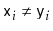 $ \ensuremath{\mathtt{x}}_i \neq \ensuremath{\mathtt{y}}_i$