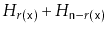 $ H_{r(\ensuremath{\mathtt{x}})} + H_{\ensuremath{\mathtt{n}}-r(\ensuremath{\mathtt{x}})}$