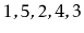 $ 1,5,2,4,3$