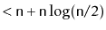 $\displaystyle < \ensuremath{\mathtt{n}} + \ensuremath{\mathtt{n}}\log(\ensuremath{\mathtt{n}}/2)$