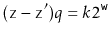 $\displaystyle (\ensuremath{\mathtt{z}}-\ensuremath{\mathtt{z}}')q = k 2^{\ensuremath{\mathtt{w}}}$