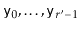 $ \ensuremath{\mathtt{y}}_0,\ldots,\ensuremath{\mathtt{y}}_{r'-1}$