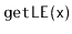 $ \mathtt{getLE(x)}$
