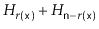 $ H_{r(\ensuremath{\mathtt{x}})} + H_{\ensuremath{\mathtt{n}}-r(\ensuremath{\mathtt{x}})}$