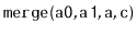 $ \mathtt{merge(a0,a1,a,c)}$