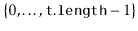 $ \{0,\ldots,\ensuremath{\mathtt{t.length}}-1\}$