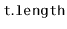 $ \mathtt{t.length}$