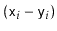 $ (\ensuremath{\mathtt{x}}_i-\ensuremath{\mathtt{y}}_i)$