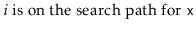 $\displaystyle \mbox{$i$\ is on the search path for \ensuremath{\mathtt{x}}}$