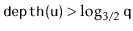$ \ensuremath{\mathtt{depth(u)}} > \log_{3/2}
\ensuremath{\mathtt{q}}$