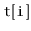 $ \ensuremath{\mathtt{t[i]}}$