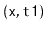 $ \mathtt{(x,t1)}$