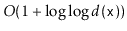 $ O(1+\log\log d(\ensuremath{\mathtt{x}}))$