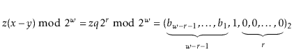 $\displaystyle \ensuremath{\ensuremath{\ensuremath{\mathit{z}}}}(\ensuremath{\en...
...\ensuremath{\ensuremath{\mathit{w}}}}-r-1},1,\underbrace{0,0,\ldots,0}_{r})_2
$